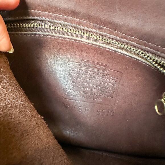 Vintage Coach Court Leather Crossbody Bag Purse 9870 Mahogany Brown - Picture 5 of 9